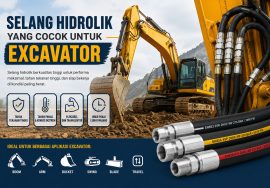 Advertisement banner for excavator hydraulic hoses, featuring a yellow excavator and bold 'EXCAVATOR' text on a construction site.