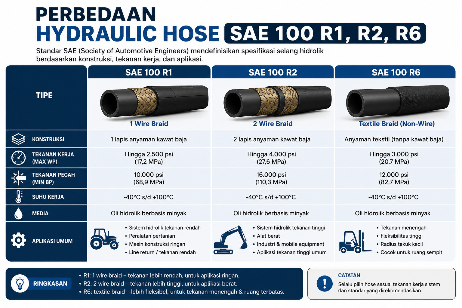 perbedaan SAE R1 R2 R6