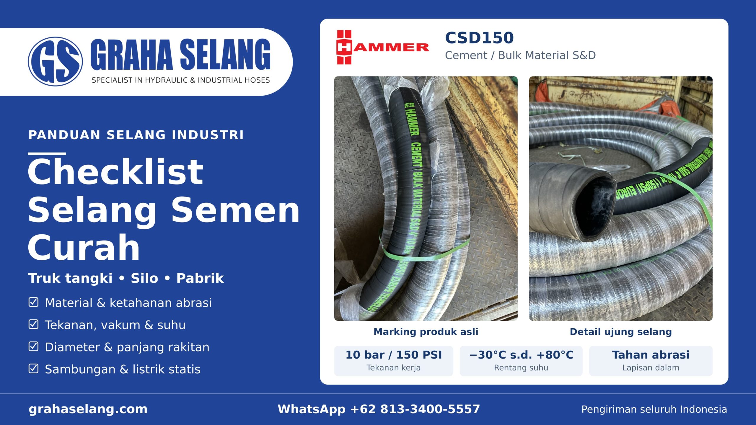 Checklist Memilih Selang Semen Curah untuk Truk Tangki, Silo, dan Pabrik