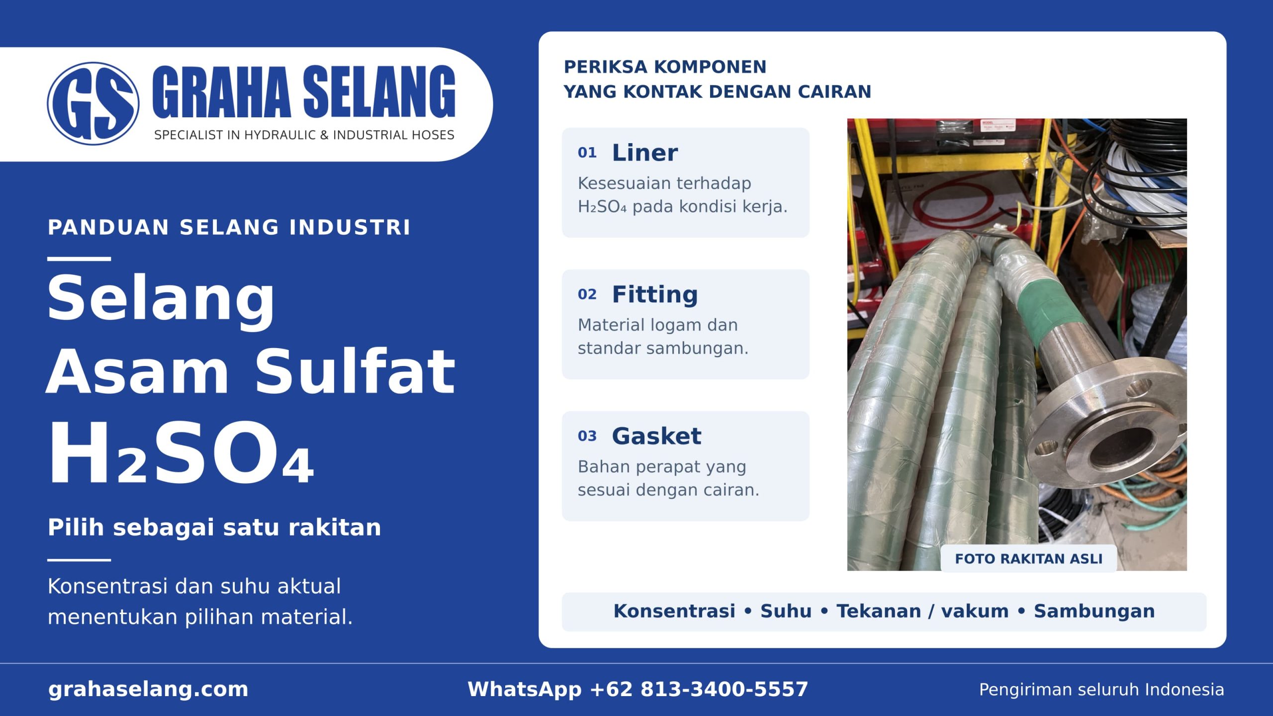 Selang Asam Sulfat untuk Transfer Industri: Panduan Memilih Selang dan Sambungan