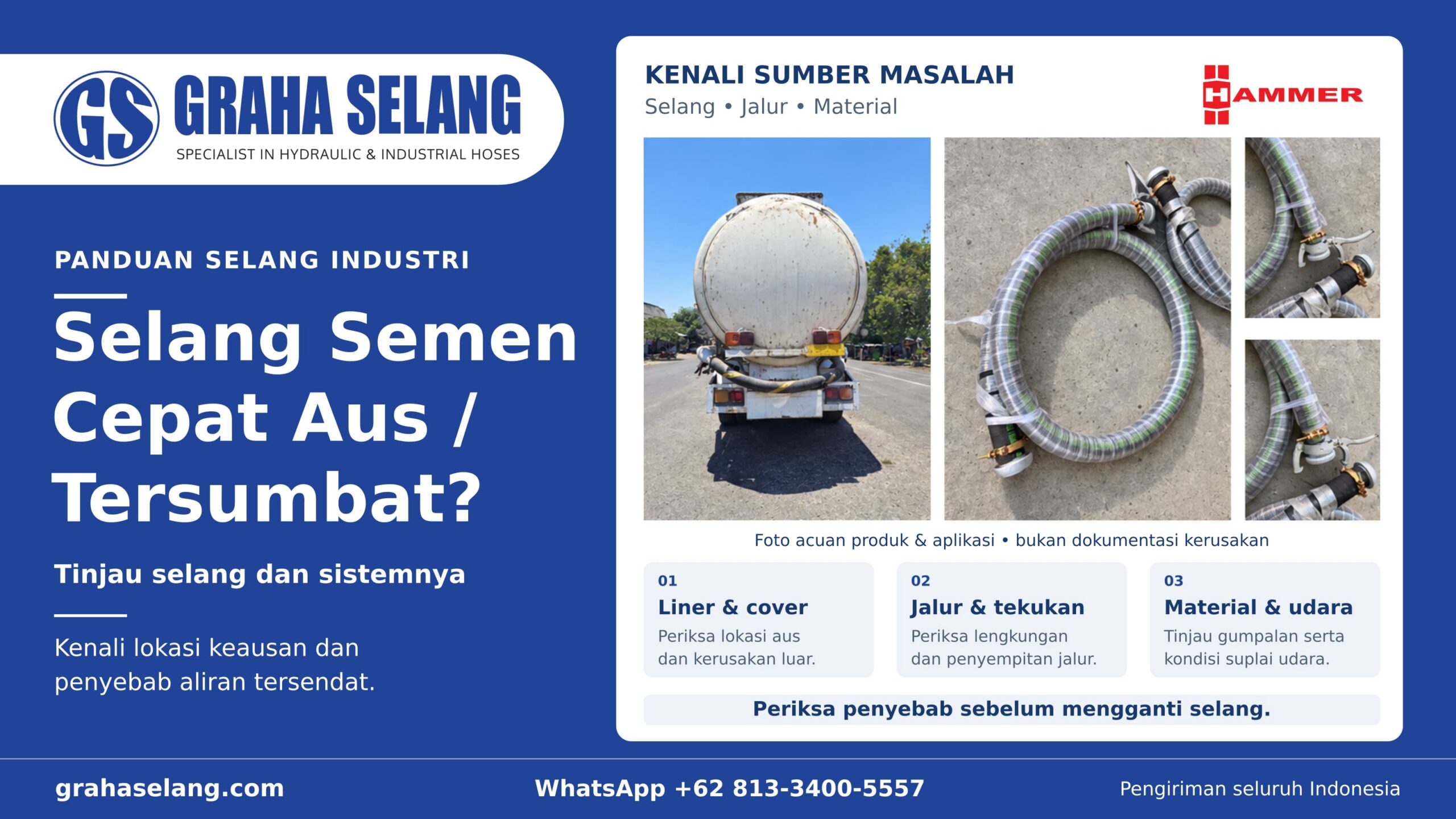 Selang Semen Cepat Aus atau Sering Tersumbat
